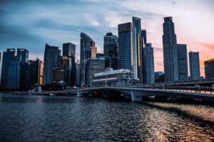 Photo of Singapore CBD during Golden Hour