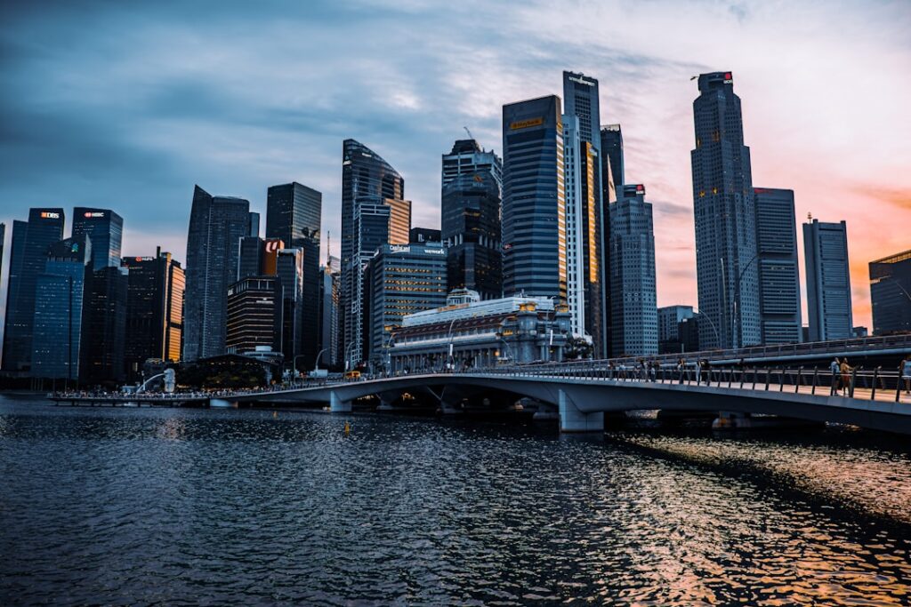 Photo of Singapore CBD during Golden Hour